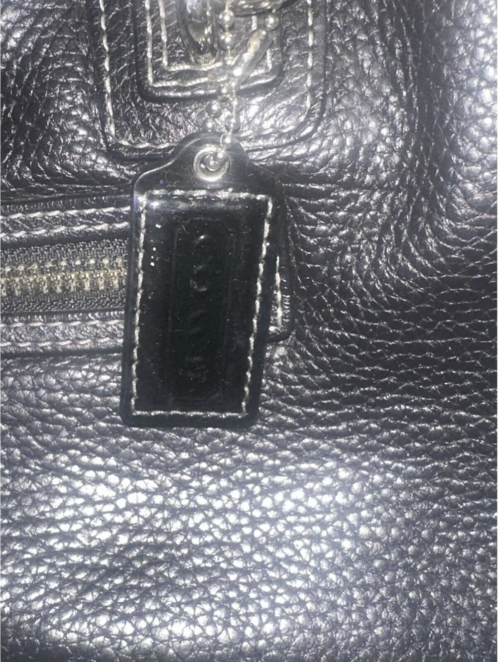 Coach F14686 Penelope Vintage Brown Pebbled Leather Satchel Purse Shoulder Bag
